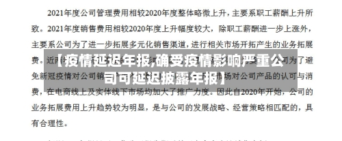 【疫情延迟年报,确受疫情影响严重公司可延迟披露年报】-第1张图片