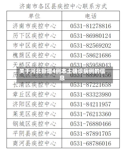 关于河北新增4例本土确诊病例的信息-第1张图片