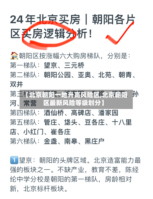 【北京朝阳一地升高风险区,北京朝阳区最新风险等级划分】-第2张图片
